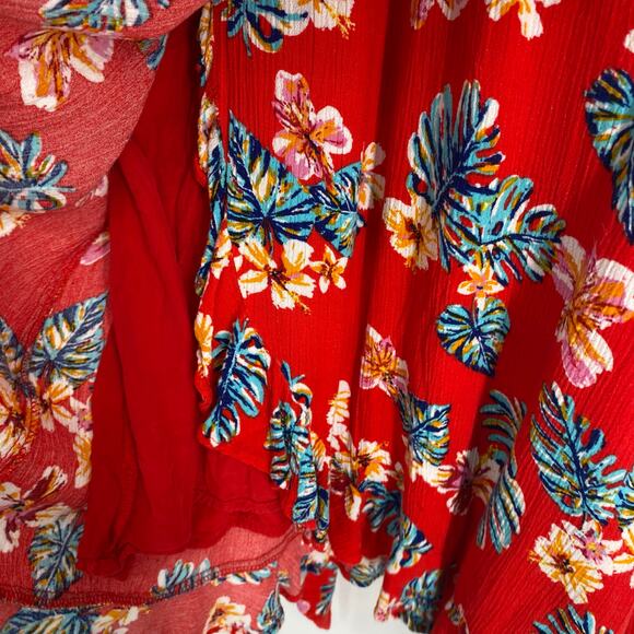 Saide & Sage Dress Women’s Medium Floral Faux Wrap Summer Feminine Flirty - Picture 4 of 8